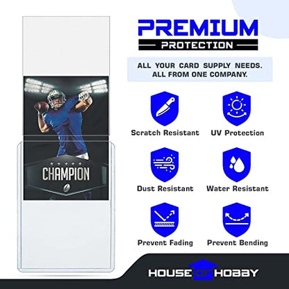 200pc Top Loaders for Cards and Penny Sleeves Bundle - Hard Plastic Card Sleeve, Trading Card Protectors, Yugioh & Baseball Card Sleeves - 100 Trading Card Top Loaders & 100 Penny Sleeves - size: 100 Toploaders + 100 Sleeves Bundle (200pc)