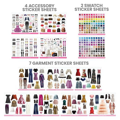 Fashion Angels Luxe Life High Fashion Design Set | Includes 500+ Stickers, Style Boards, Garments & More, Creative Fashion Design Kit for Kids Ages 6+ - style: Luxe Life