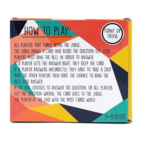 Turnt Up Trivia Card Game for Adults - Call Bell Game for Family and Friends - Bachelor and Birthday Party Trivia With 1.5 Oz Shot Glass (44 Ml)
