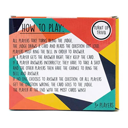 Turnt Up Trivia Card Game for Adults - Call Bell Game for Family and Friends - Bachelor and Birthday Party Trivia With 1.5 Oz Shot Glass (44 Ml)