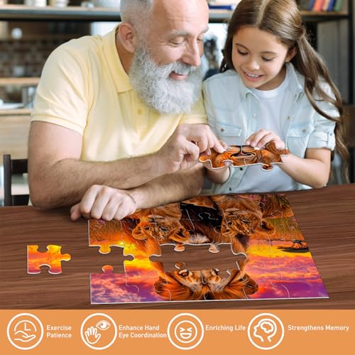 6 Packs 24 Piece Puzzle for Seniors, Alzheimer's & Dementia Activities, Easy Puzzle Alzheimer's Game, 6 Storage Bags - style: 24A Large Pieces