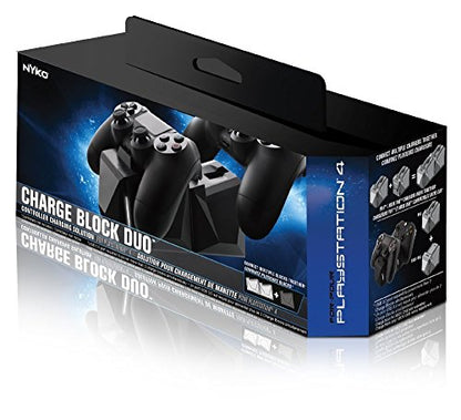Nyko Charge Block Duo - 2 Port Controller Charging Station with Patented Charging Dongles and Micro-USB/AC Power Cord for PlayStation 4 - style: Duo