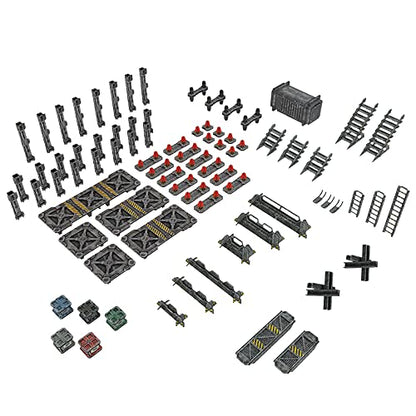 TinkerTurf Sci-Fi Terrain: Industrial Starter Set, Neutral Theme, Sturdy, Affordable, Great-Looking Full-Color Terrain, Quick and Easy to Assemble, Virtually Limitless Setups - style: Neutral