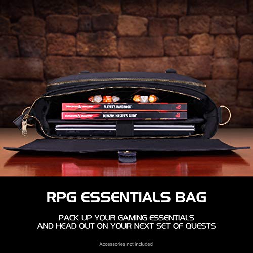 ENHANCE Tabletop RPG Player's Essentials DND Bag - Dungeons and Dragons Messenger Bag Fits Player's Handbook, Binders, Dice & Accessories with 17 inch Laptop Compartment and Battlemap Carrying Straps - color: Player's Bag