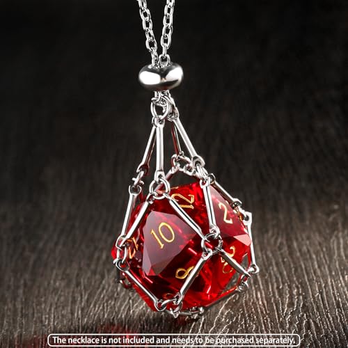 DNDND 7-Piece Glass D&D Dice Set - Multifaceted Red Dice Set for Dungeons and Dragons, Tabletop Gaming, Collectors | Premium Gift Box & Durable Design (Red) - color: Red