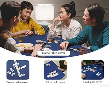 Plusvivo Game Table Cover - Mahjong, Poker, Bridge - Machine Washable Felt - 36" x 36" Blue - color: Blue
