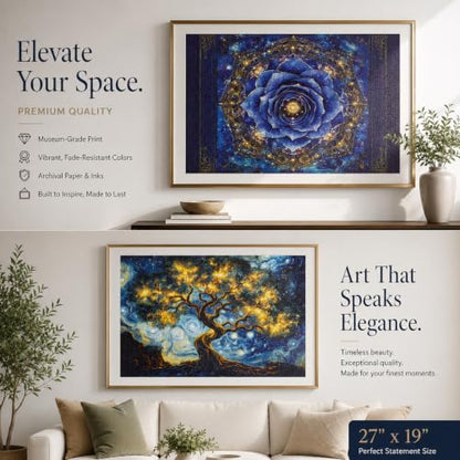 1000 Piece Puzzle for Adults, 2 Pack Botanical and Cosmic Plant Theme, Starry Rose and Tree Design, Challenging Jigsaw Puzzles for Game Night, Ideal for Plant Lovers - style: Astral&Cosmotree
