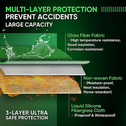 OVONIC Lipo Safe Bag Fireproof Explosionproof Bag Large Capacity Lipo Battery Storage Guard Safe Pouch for Charge & Storage(260X130X180mm 251g)