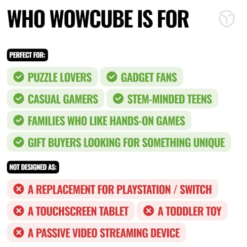 Rubik's WOWCUBE - Handheld Game Console, 100+ Games and Apps for Teens and Adults (Ages 13+) - STEM Certified Entertainment System - 24 Screens Interactive Gaming Cube