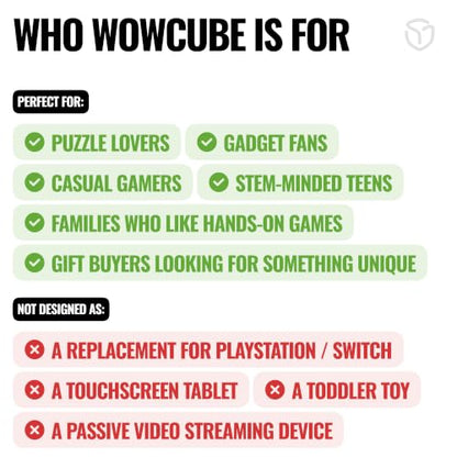 Rubik's WOWCUBE - Handheld Game Console, 100+ Games and Apps for Teens and Adults (Ages 13+) - STEM Certified Entertainment System - 24 Screens Interactive Gaming Cube