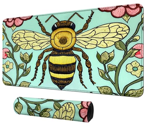 Bee for MTG & TCG Playmat Mouse Pad,BFDHGQZC 24" x 14" Game Mat for MTG/RPG/CCG Trading Card Game Playmats Table Mat Perfect for Card Games Video Games Computer Office - color: Bee