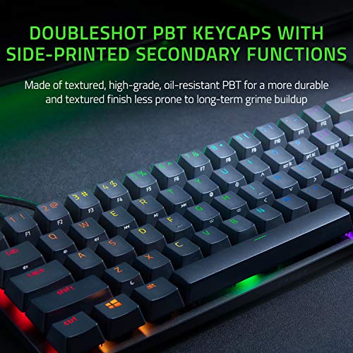 Razer Huntsman Mini 60% Gaming Keyboard: Clicky Optical Switches - Aluminum Top Frame - Chroma RGB Lighting - PBT Keycaps - Onboard Memory - Snap Tap - Black