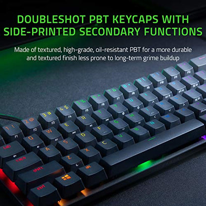 Razer Huntsman Mini 60% Gaming Keyboard: Clicky Optical Switches - Aluminum Top Frame - Chroma RGB Lighting - PBT Keycaps - Onboard Memory - Snap Tap - Black