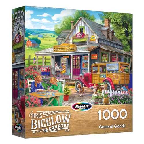 RoseArt Bigelow Country General Goods 1000 Piece Jigsaw Puzzle | 26.625" x 19.25" Finished Size, Fully Interlocking Pieces, Bonus Poster Included, Made in USA - style: General Goods