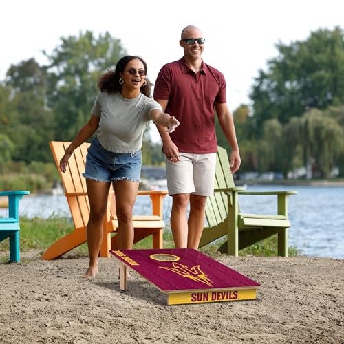 YouTheFan NCAA 2’ x 3’ Wood Cornhole Game with Logo Bags - color: Arizona State Sun Devils