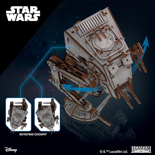 UGEARS Star Wars ™ AT-ST Walker ™ Wooden 3D Puzzles for Adults - DIY Mechanical Star Wars Model Kit, Brain Teaser Puzzles for Adults, 3D Puzzle Hobbies for Men and Women, Model Kits