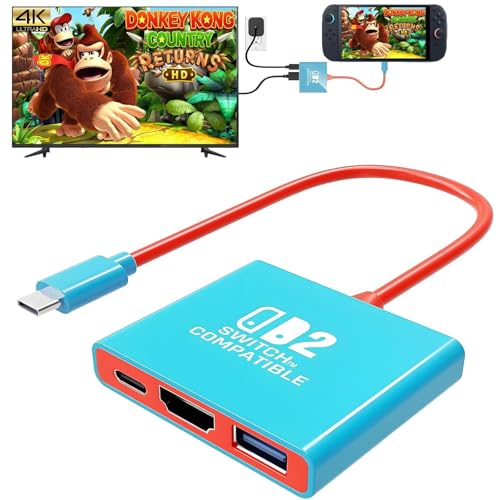 Switch TV Dock - 4K/60Hz HDMI 2.0 Adapter, PD100W, USB 3.0 Port - Docking Station for Nintendo Switch/OLED (Switch 2 Version 21.0.0 Need Firmware Upgrade)