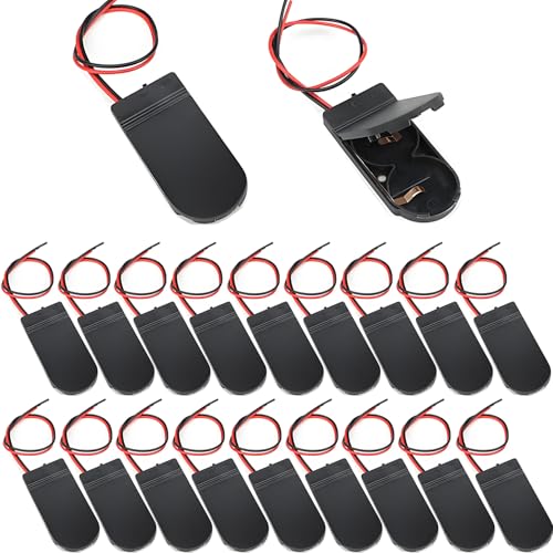 20PCS CR2032 Coin Cell Battery Holder 3V Socket with On Off Switch | Sturdy plastic battery storage socket with integrated switch, ideal for remote controls, timers, small electronic gadgets