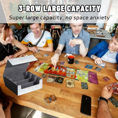 DEGDFSGR Card Game Storage Box for TCG MTG Commander Deck Box MTG Card Box Organizer Trading Card Case Magnetic Closure Creative Pattern Up to 2400 Cards, Azure Water Lily Lotus Flower - color: Azure Water Lily Lotus Flower