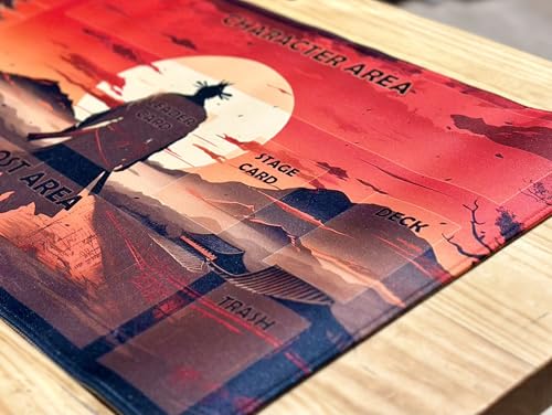Trading Card Game Playmat – OPTCG, Non-Slip Rubber Base, Stitched Edges, Original Art, a Professional Storage Bag Included, Plus a Set of 20 Damage Counters (Samurai) - color: Samurai