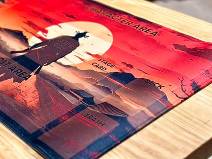 Trading Card Game Playmat – OPTCG, Non-Slip Rubber Base, Stitched Edges, Original Art, a Professional Storage Bag Included, Plus a Set of 20 Damage Counters (Samurai) - color: Samurai