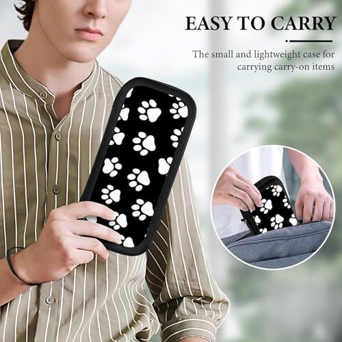 Carrying Case Protector Bag Compatible with Nintendo Switch, Black And White Dog Paw Print Hard Shell Game Console Organize Shockproof Pouch - color: Color(96)