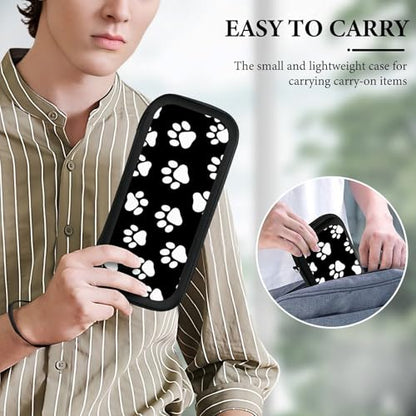 Carrying Case Protector Bag Compatible with Nintendo Switch, Black And White Dog Paw Print Hard Shell Game Console Organize Shockproof Pouch - color: Color(96)