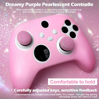 Pink Glitter Anti-Slip Protective Silicone Cover Skin Grips for Xbox Series X/S Controller,8 PCS Glitter Thumb Grips Caps and 2 Grips Caps. - color: Glitter Pink