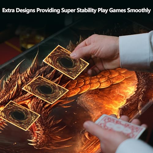 MTG Playmat,Game Play Mat for MTG TCG 24 x 14 inches Cards Game Playmats,Trading Card Game Stitched Play Mats Commander Deck Gaming Desk Mat Card Gameplay Mats,Angry Firedragon - color: Angry Firedragon, size: NO Zone