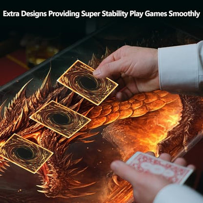 MTG Playmat,Game Play Mat for MTG TCG 24 x 14 inches Cards Game Playmats,Trading Card Game Stitched Play Mats Commander Deck Gaming Desk Mat Card Gameplay Mats,Angry Firedragon - color: Angry Firedragon, size: NO Zone