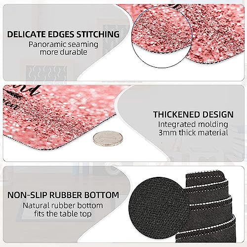 Lateefah Mouse Pad with Wrist Rest, Desk Mat + Keyboard Wrist Rest Set, Desk Pad for Keyboard and Mouse, 4-in-1 Large Mouse Pad with Wrist Support for Office, Home - color: 4Pcs-Pink Stay Positive