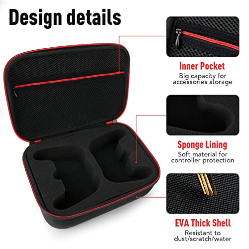 Younik Controller Carrying Travel Case, Protective Hard Case for 2 Universal Controllers, Compatible with P5, P4, X-box 1, Switch Pro, Black