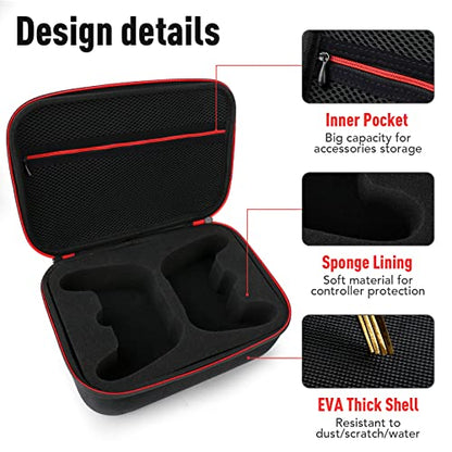 Younik Controller Carrying Travel Case, Protective Hard Case for 2 Universal Controllers, Compatible with P5, P4, X-box 1, Switch Pro, Black