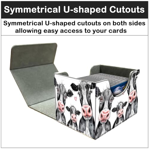 Card Deck Box for MTG Trading Cards with Magnetic Closure,Premium Card Storage Box Case Cover for TCG CCG Magic Cards,Cow Family - color: Cow Family