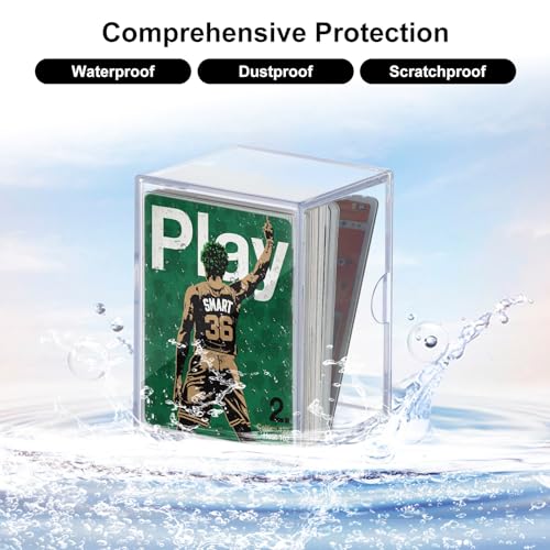 10-Pack 100-Count Deck-Case Card-Box - 2 Piece Trading Card Storage Box, Trading Deck Boxes, Clear Case Collection Storage Box for Gaming, Sports, Playing