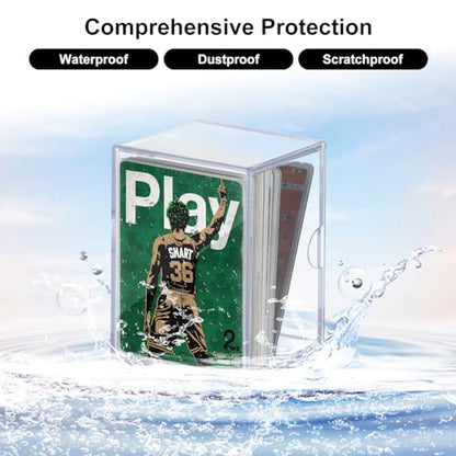 10-Pack 100-Count Deck-Case Card-Box - 2 Piece Trading Card Storage Box, Trading Deck Boxes, Clear Case Collection Storage Box for Gaming, Sports, Playing
