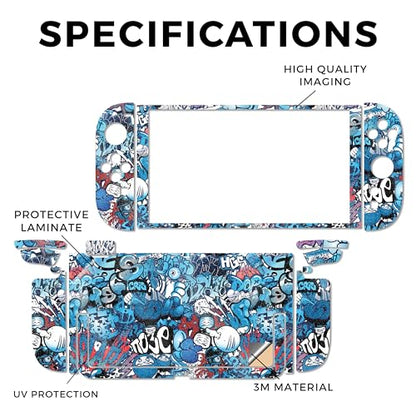 Glossy Glitter Gaming Skin Compatible with Nintendo Switch 2 Console Only - Blue Meanies - Premium 3M Vinyl Protective Wrap Decal Cover - Easy to Apply | Crafted in The USA by MightySkins - color: Blue Meanies, size: Switch 2 Console Skin Only, style: Glo