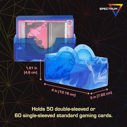 BCW Prism Deck Case - Apatite Blue | Holds 50 Double-Sleeved or 60 Single-Sleeved Cards | Secure Snap Closure | Compatible Collectible Card Bins | TCG Storage Box - color: Apatite Blue