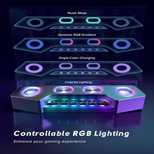 AmpliGame Fifine PC Speakers for Desktop, Bluetooth Computer Speakers Wireless for Gaming, Streaming, Party, E-Sport, RGB Loudspeaker with Aux-in Audio Jack, Controllable RGB, Volume Button A16 Black - color: Black