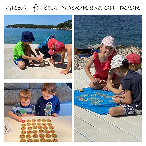 Montessori-Inspired Wooden Matching Game for Toddlers 2-4 Years - Things that Go - Durable, Scratch-Resistant 36 Card Set, Includes Carry Bag - Memory Game for Toddlers 2-4 Years - Means of Transport - size: Things That Go 36 cards