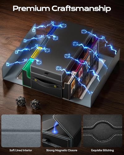 MoKo Commander Deck Box for MTG with Handle & Dice Tray, 8+2 Modular Design | 8-Deck Modular Card Case, Magnetic Holders & Dividers Included, Holds 1040+Double-Sleeved Cards, Playmat Storage, Fit TCG/EDH - color: Colorful