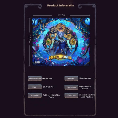 Blizzard Hearthstone Game Mouse Pad, XL Size Apply to Gamer Office & Home, Non-Slip Rubber Base, Extended Desk Mat with Stitched Edge, Smooth Stable & Durable, 17.7 * 15.7Inch (Unleash The Potential) | Gaming Mouse Pad w/ Non-Slip Rubber Base & Stitched E