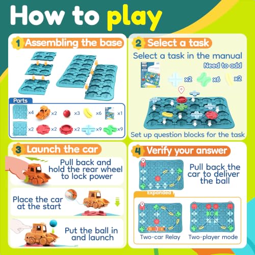 Bonitoto STEM Board Game Logical Road Builder Maze Toy for Kids Ages 3-8 | 42 Pcs Montessori Educational Puzzle, Develops Logical Thinking for Preschool Classroom Learning, Birthday Gift for Ages 4-8