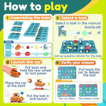 Bonitoto STEM Board Game Logical Road Builder Maze Toy for Kids Ages 3-8 | 42 Pcs Montessori Educational Puzzle, Develops Logical Thinking for Preschool Classroom Learning, Birthday Gift for Ages 4-8
