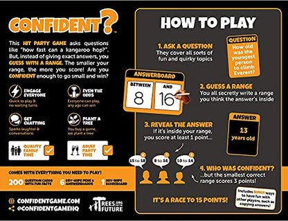Confident? Party Game - Family Trivia & Guessing Fun with Quick Gameplay, Ideal for Game Nights & Parties for Kids & Adults, Ages 12+, 2-30 Players, 30 Minute Playtime