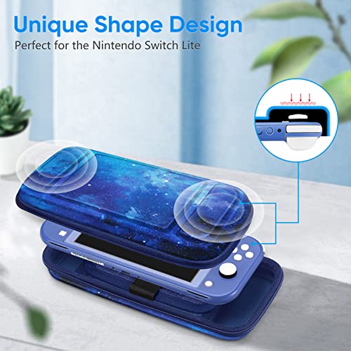 FINTIE Carrying Case for Nintendo Switch Lite 2019, [Shockproof] Hard Shell Protective Cover Travel Bag with Game Card & Micro SD Card Slots for Switch Lite Console & Accessories, Starry Sky - color: starry sky