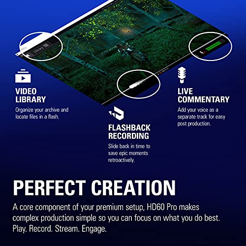Elgato HD60 Pro1080p60 Capture and Passthrough, PCIe Capture Card, Low-Latency Technology, PS5, PS4, Xbox Series X/S, Xbox One