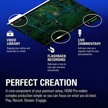 Elgato HD60 Pro1080p60 Capture and Passthrough, PCIe Capture Card, Low-Latency Technology, PS5, PS4, Xbox Series X/S, Xbox One