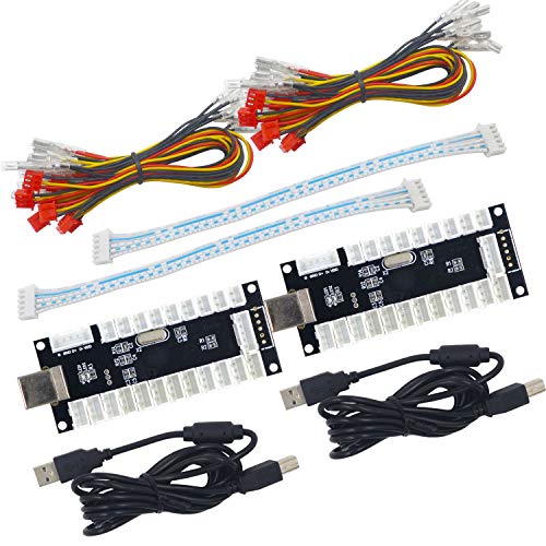 2-Player LED USB Encoder to Arcade Joystick and LED Arcade Buttons for PC, MAME and Retro Pie - color: sanwa