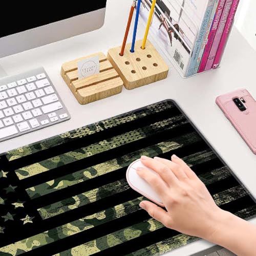 Large Mouse Pad, Desk Mat, Gaming Mouse Pad, XL Mouse Pad for Desk, Desk Pad for Keyboard Mice, Desk Matt for Desktop, Extended Long Mousepad Thin, 31.5 x 11.8 Inch American Flag with Camouflage - color: American Flag With Camouflage